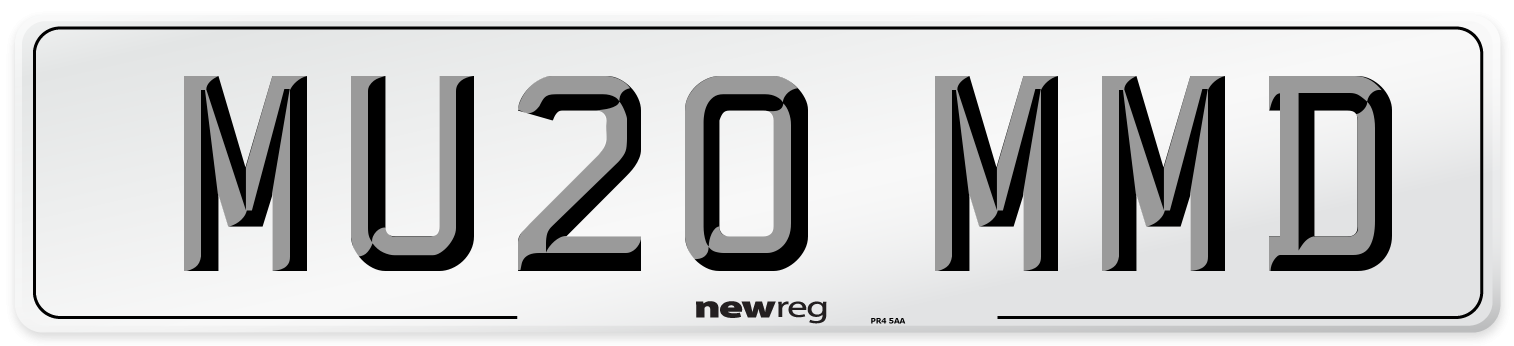 MU20 MMD Number Plate from New Reg